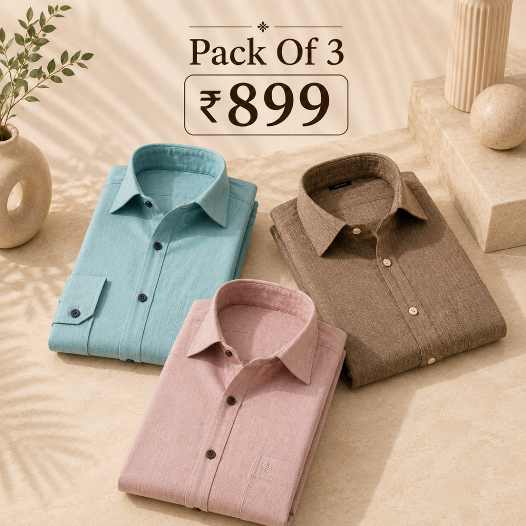 3 Men’s Solid Formal Shirt | S1