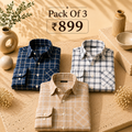 3 Men’s Classic Checked Shirts | C10