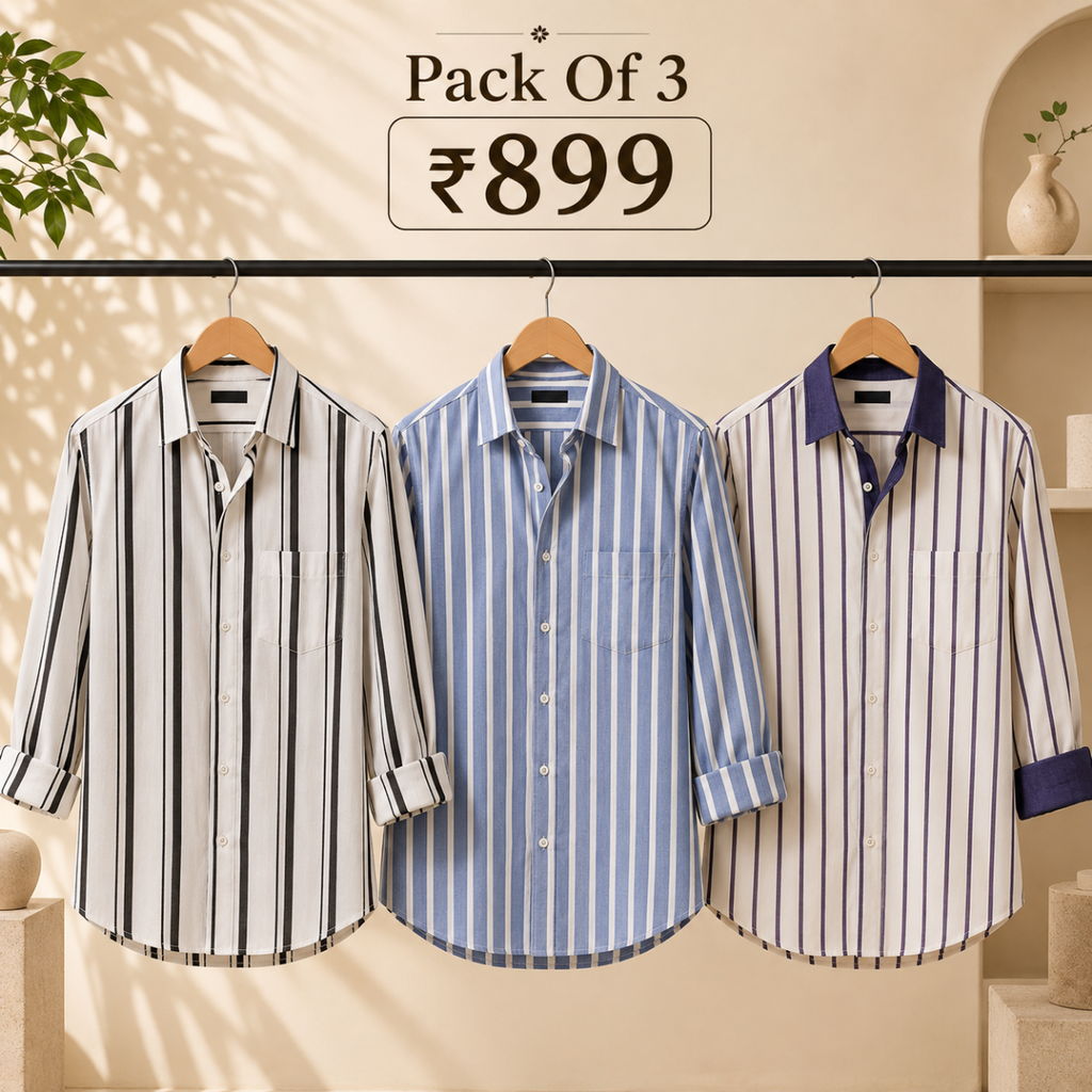 3 Men's Striped Shirt | S-2