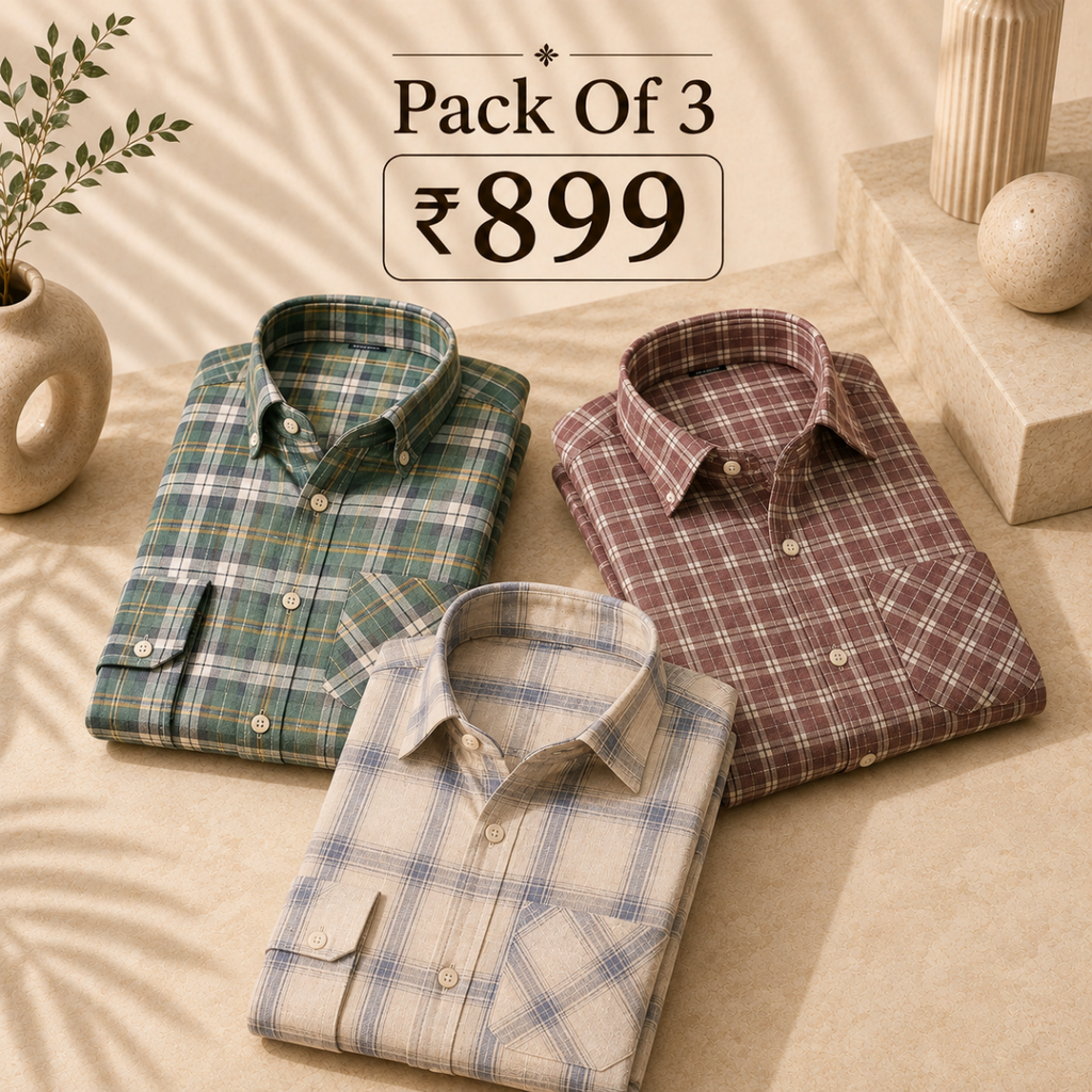 3 Men’s Classic Checked Shirts | C1