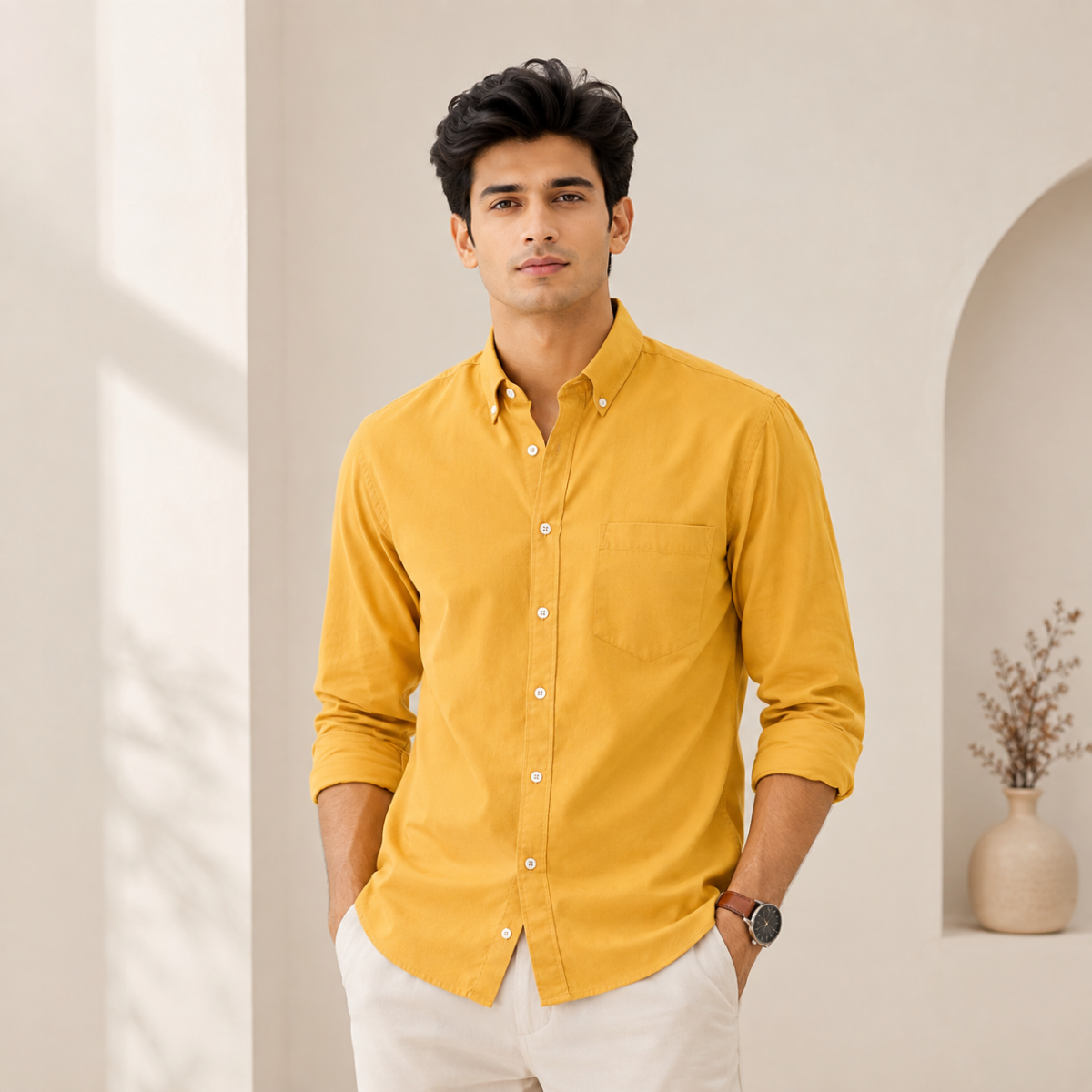 3 Men’s Solid Formal Shirt | S2