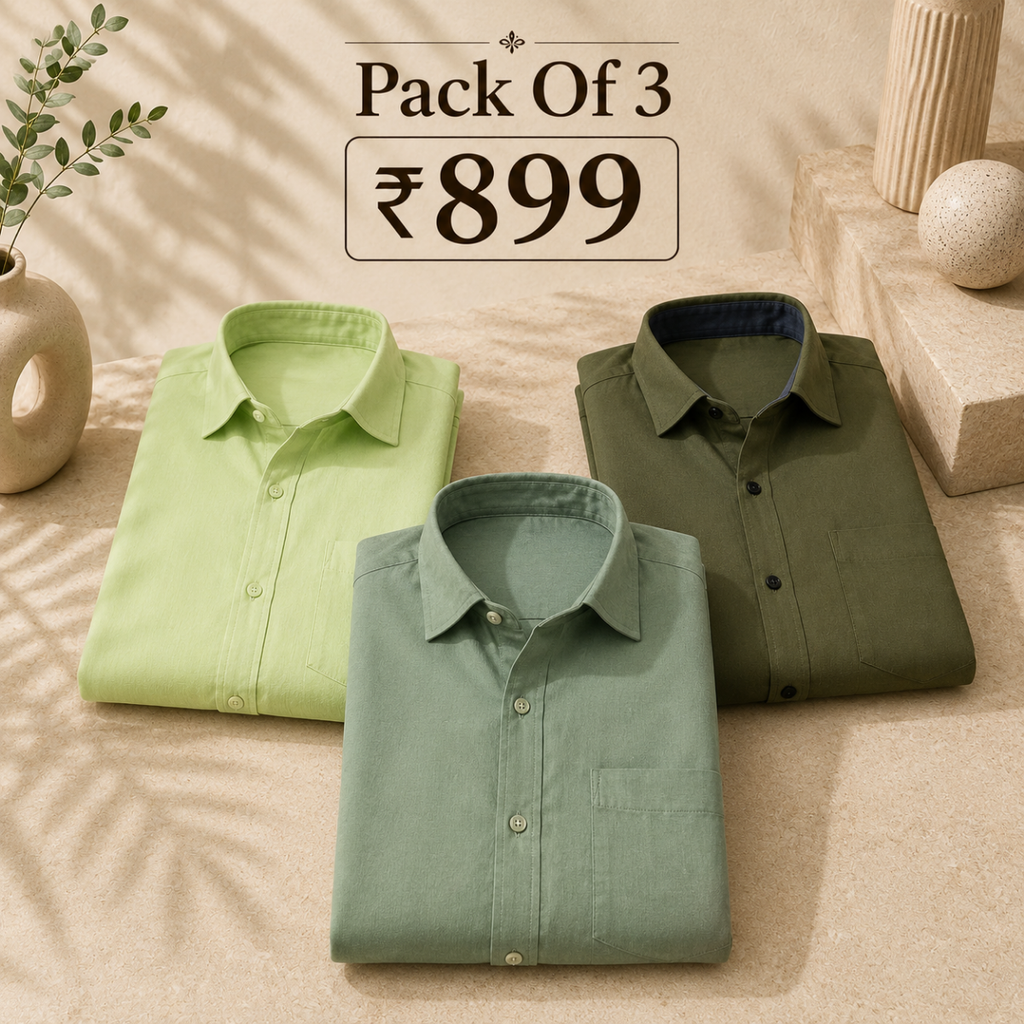 3 Men’s Solid Formal Shirt | S3