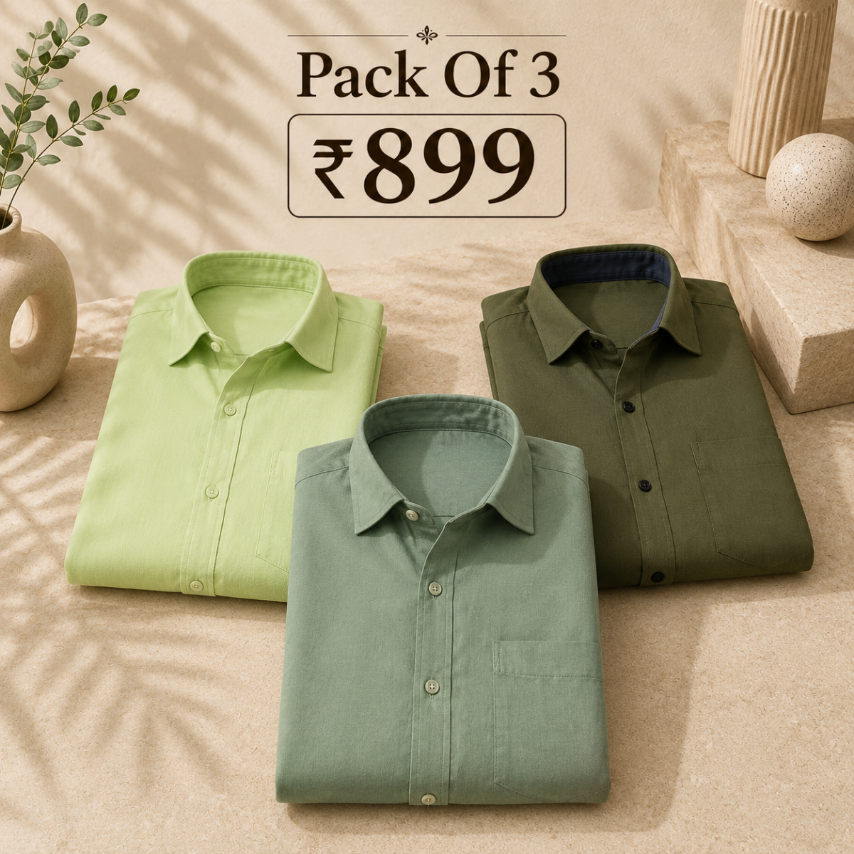 3 Men’s Solid Formal Shirt | S3
