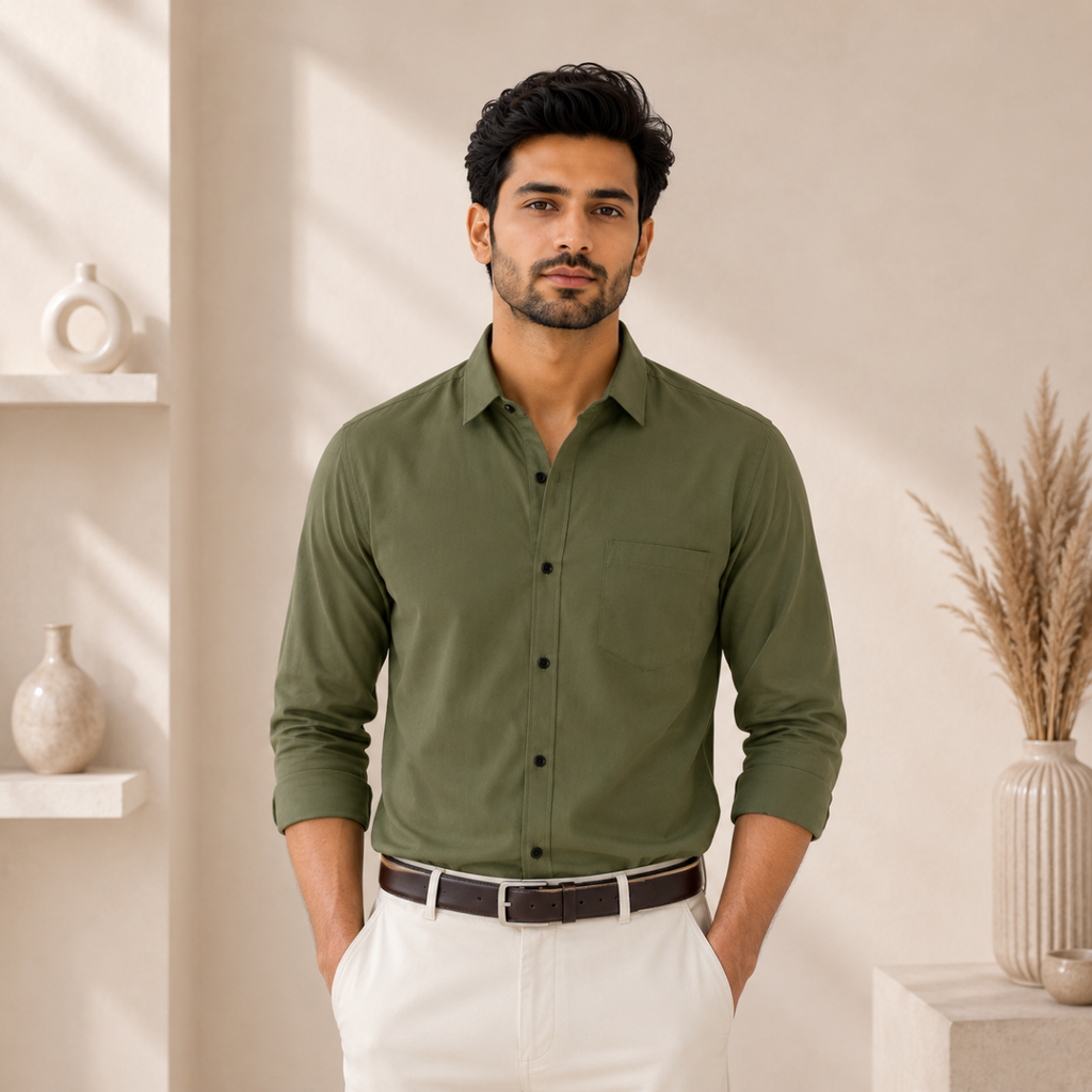 3 Men’s Solid Formal Shirt | S3