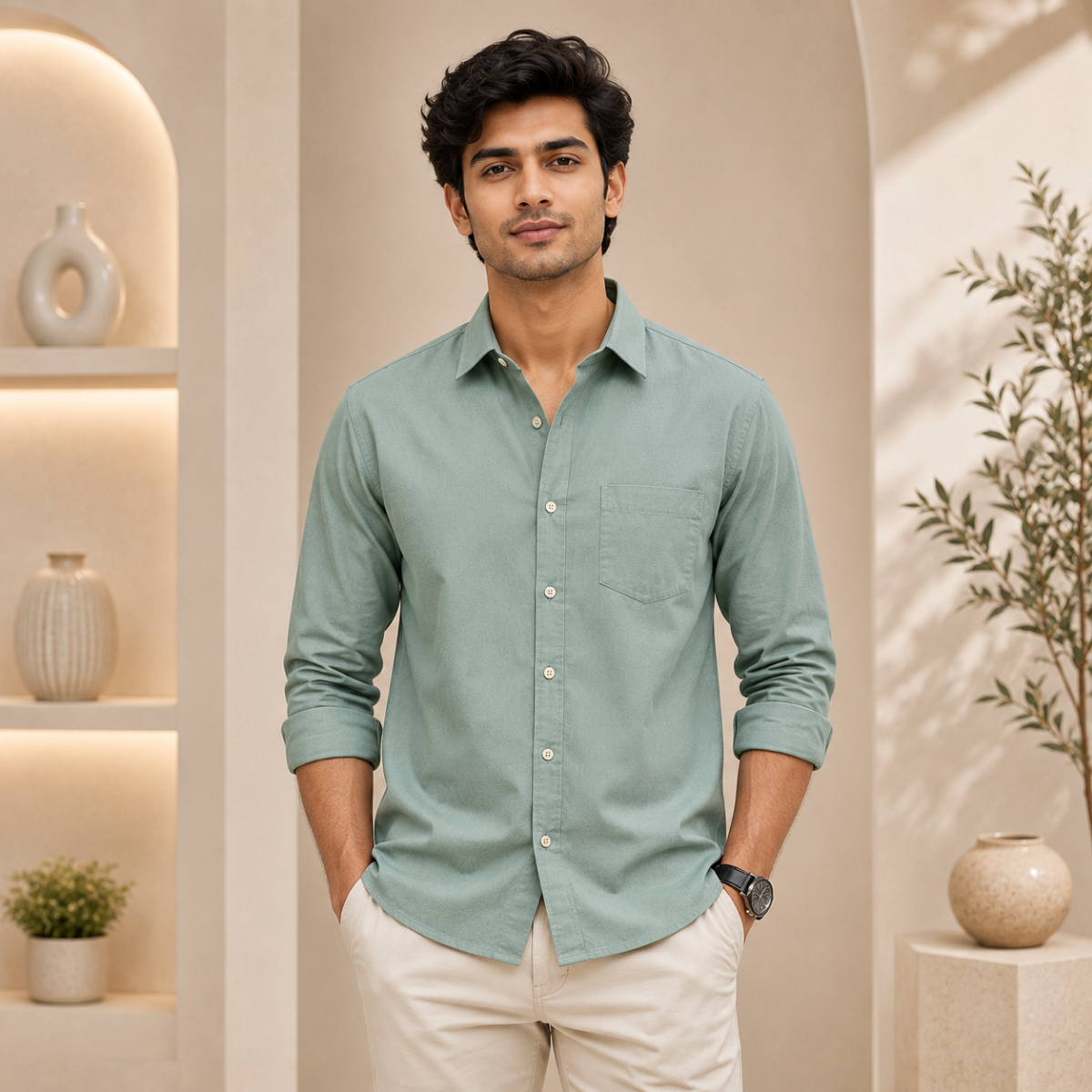 3 Men’s Solid Formal Shirt | S3