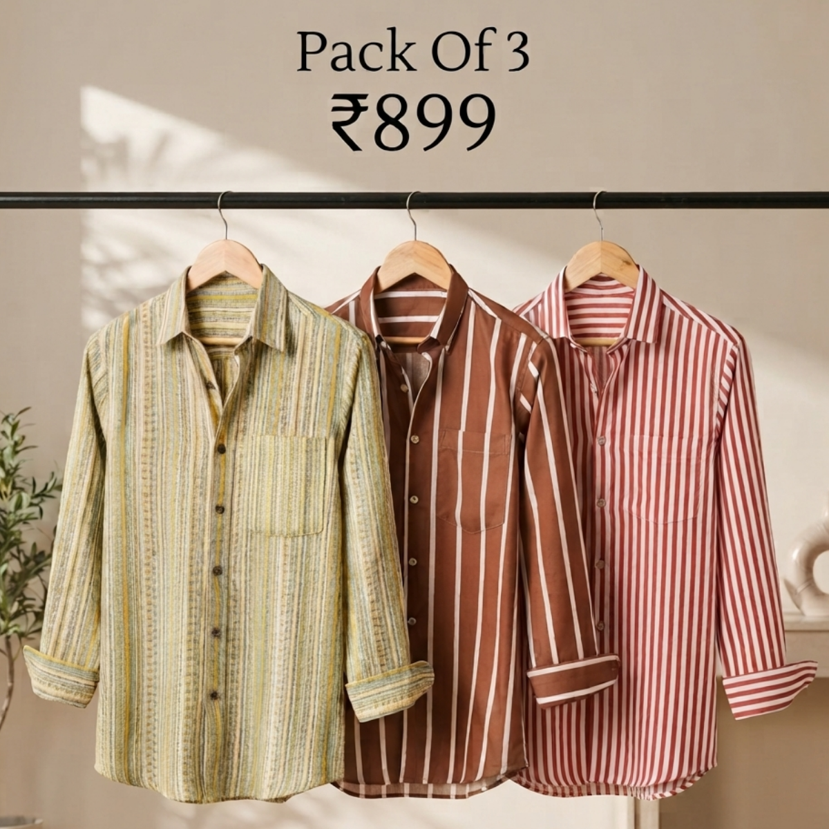 3 Men's Striped Shirt | S-4
