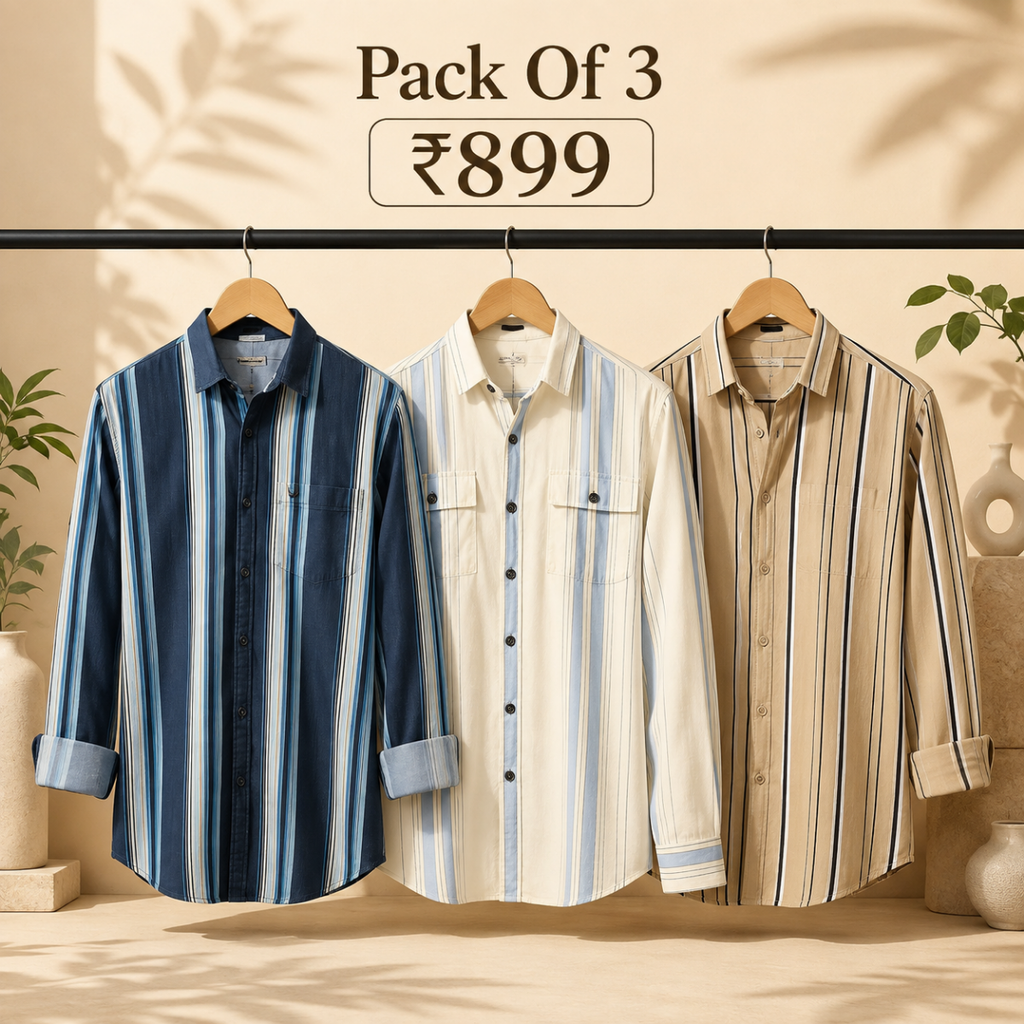 3 Men's Striped Shirt | S-5