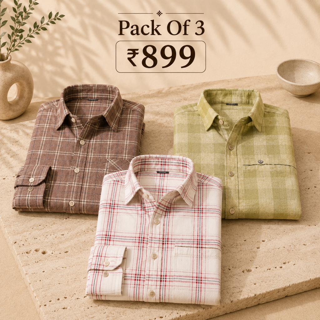 3 Men’s Classic Checked Shirts | C6
