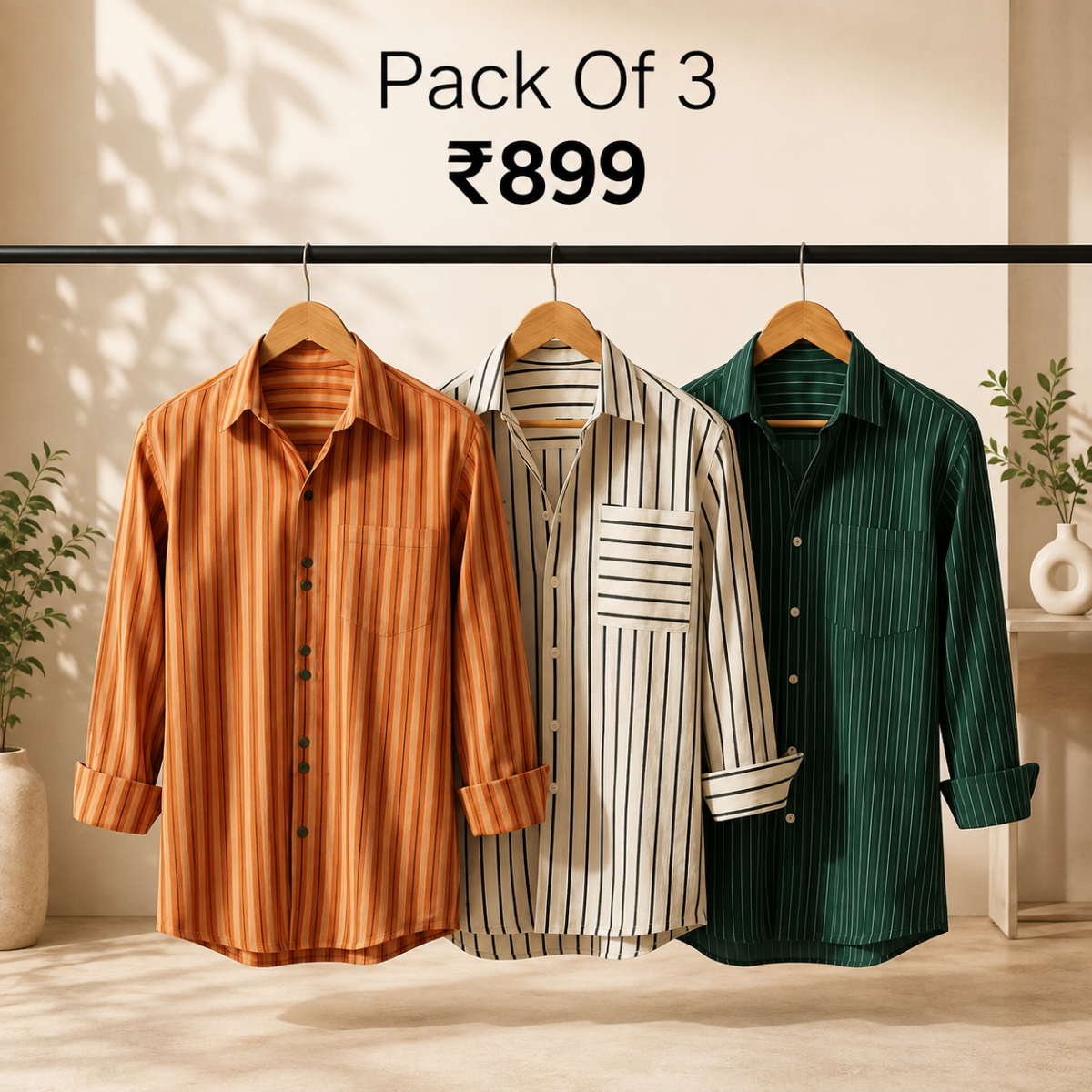 3 Men's Striped Shirt | S-7