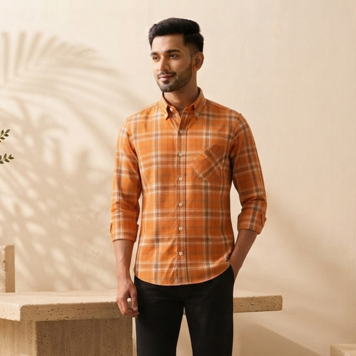 3 Men’s Classic Checked Shirts | C7