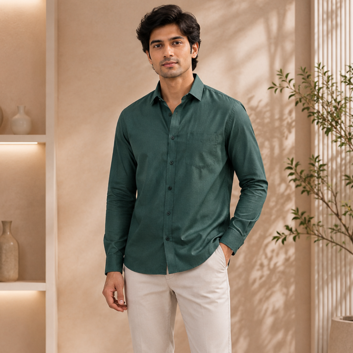 3 Men’s Solid Formal Shirt | S7