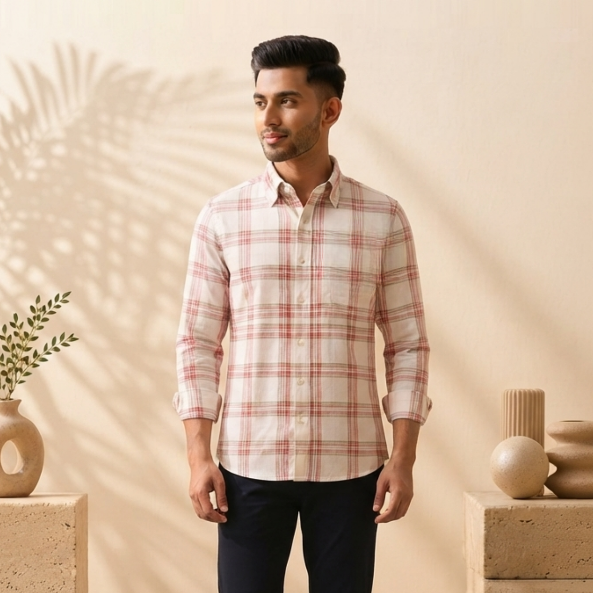 3 Men’s Classic Checked Shirts | C7