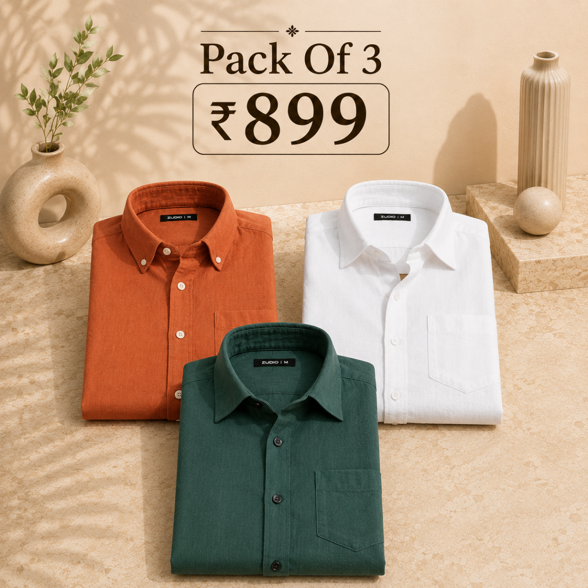 3 Men’s Solid Formal Shirt | S8