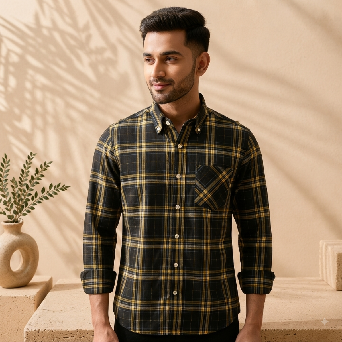 3 Men’s Classic Checked Shirts | C8